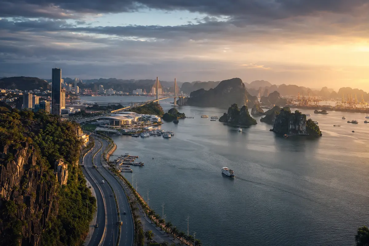 Địa hình đô thị, cảng biển và đảo tại Quảng Ninh